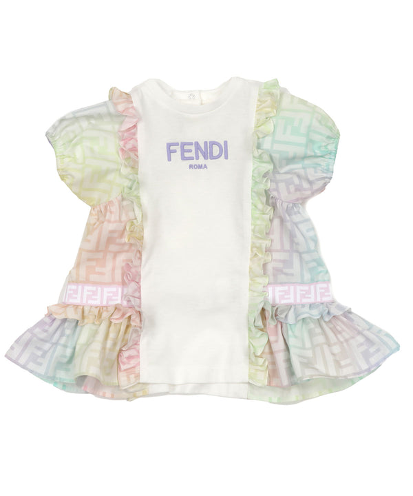 FENDI BABY レインボーズッカ柄ワンピース１