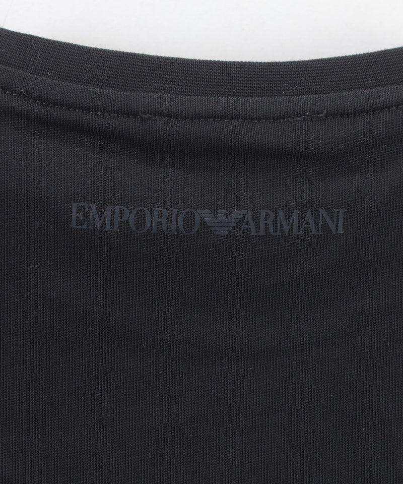 EMPORIO ARMANI ベルベットリボン刺繍ヘビーウェイトカットソー３