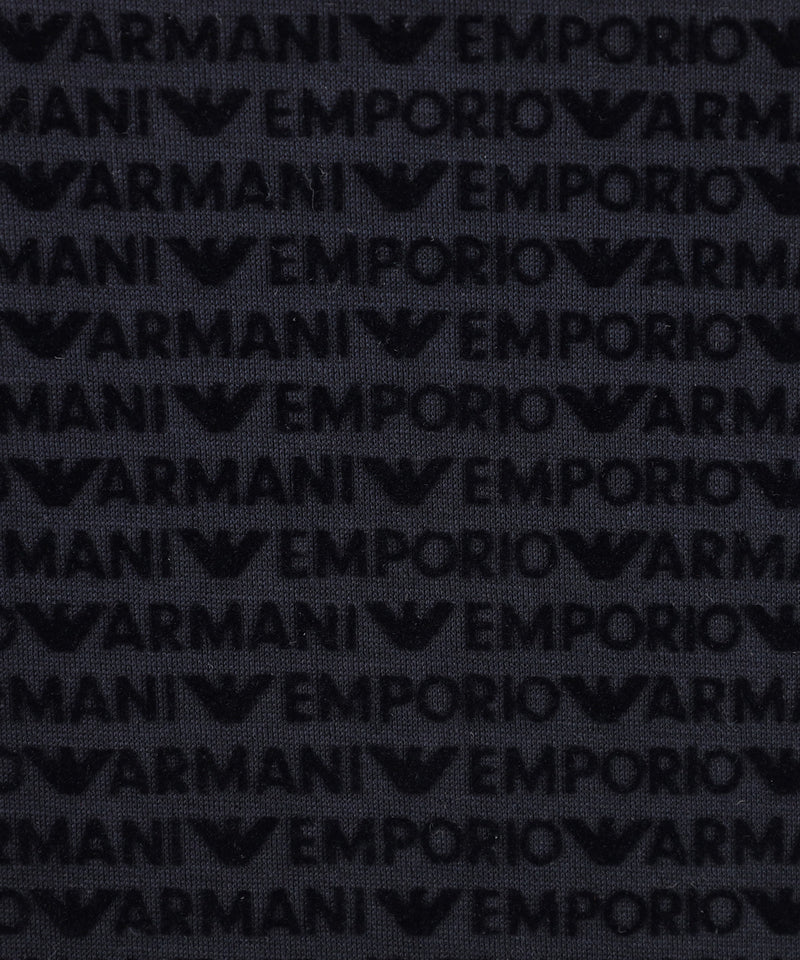 EMPORIO ARMANI オールオーバーフロックロゴリヨセル混紡ASVポロシャツ