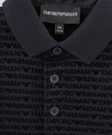 EMPORIO ARMANI オールオーバーフロックロゴリヨセル混紡ASVポロシャツ