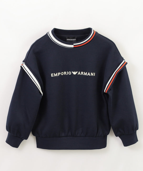 EMPORIO ARMANI ロゴ＆コントラストディテールフレンチテリーオーバーサイズスウェット