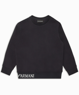 EMPORIO ARMANI ジャカードロゴダブルジャージーコンフォートフィットスウェット