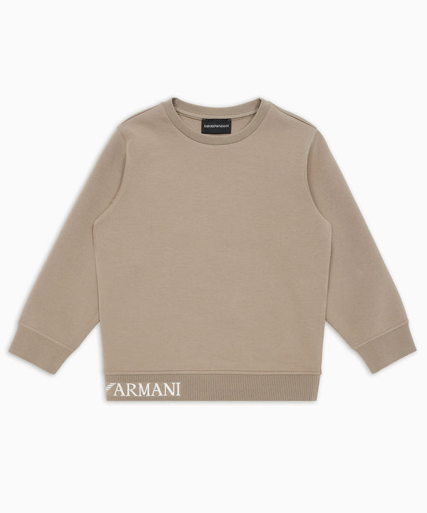 EMPORIO ARMANI ジャカードロゴダブルジャージーコンフォートフィットスウェット