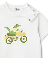 IL GUFO BABY&KIDS crocodileプリント&アップリケカットソー