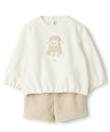 IL GUFO BABY&KIDS コットンフリース&ボアパンツセットアップ