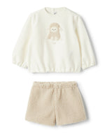 IL GUFO BABY&KIDS コットンフリース&ボアパンツセットアップ