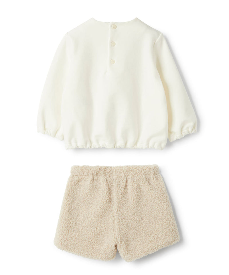 IL GUFO BABY&KIDS コットンフリース&ボアパンツセットアップ