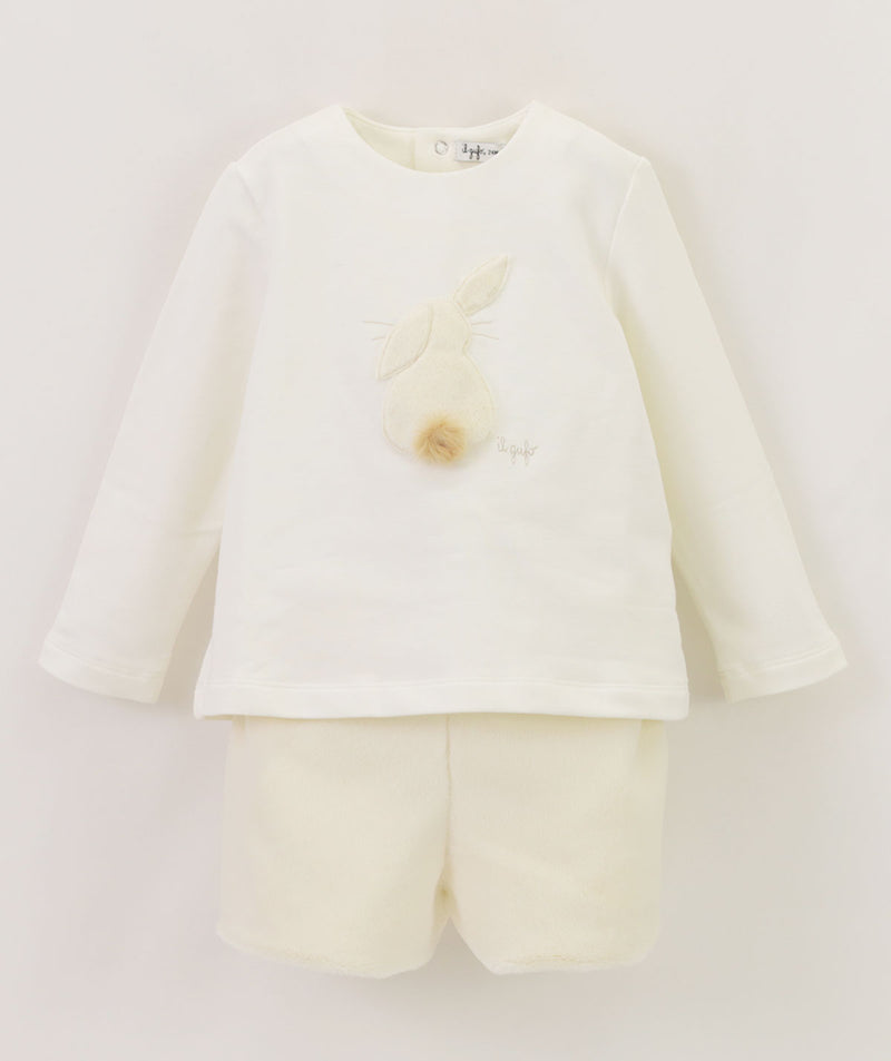 IL GUFO BABY&KIDS コットンフリース&エコファーパンツセットアップ