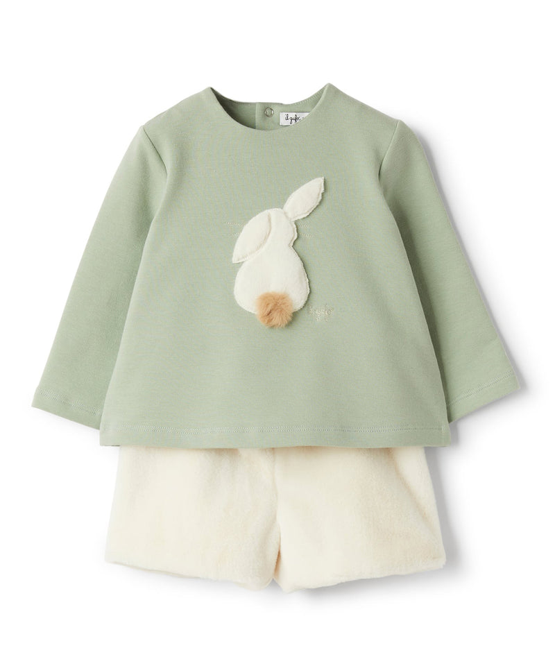 IL GUFO BABY&KIDS コットンフリース&エコファーパンツセットアップ