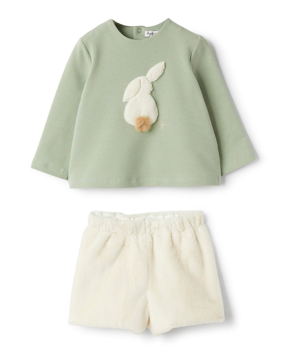 IL GUFO BABY&KIDS コットンフリース&エコファーパンツセットアップ